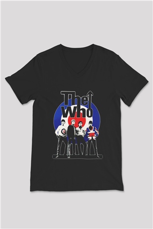 The Who Siyah Unisex V Yaka Tişört T-Shirt