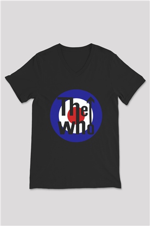 The Who Siyah Unisex V Yaka Tişört T-Shirt