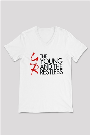 The Young and the Restless Beyaz Unisex  V Yaka Tişört