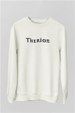 Therion Baskılı Beyaz Unisex Sweatshirt
