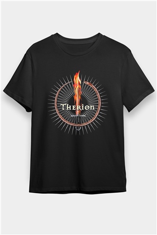 Therion Baskılı Unisex Siyah Tişört - Tshirt