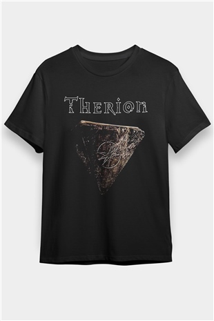 Therion Baskılı Unisex Siyah Tişört - Tshirt
