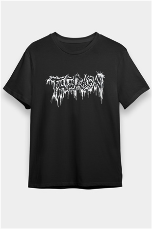 Therion Baskılı Unisex Siyah Tişört - Tshirt