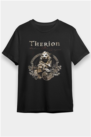 Therion Baskılı Unisex Siyah Tişört - Tshirt