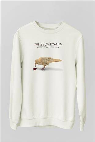 These Four Walls Baskılı Beyaz Unisex Sweatshirt
