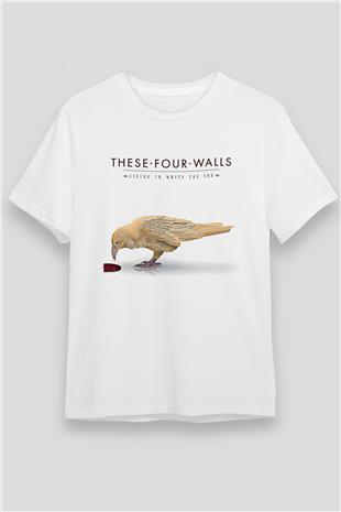 These Four Walls Baskılı Unisex Beyaz Tişört - Tshirt