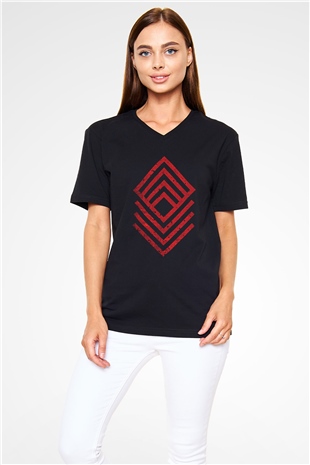 These Four Walls Baskılı Unisex Siyah V Yaka Tişört - Tshirt