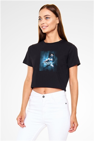 Thief Siyah  Crop Top Tişört