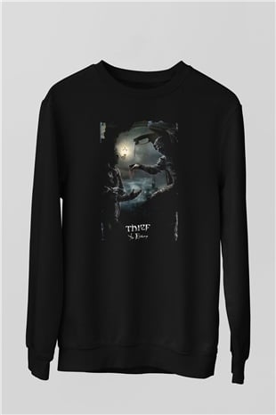 Thief Siyah Unisex Sweatshirt