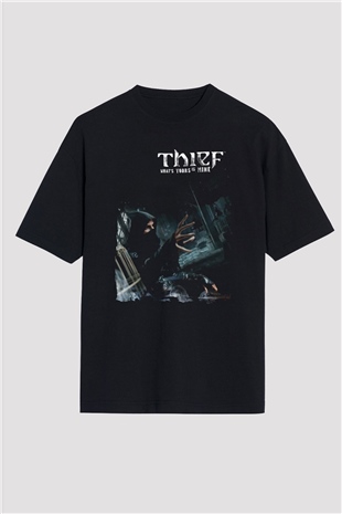 Thief Siyah Oversize Tişört Oversize T-shirt