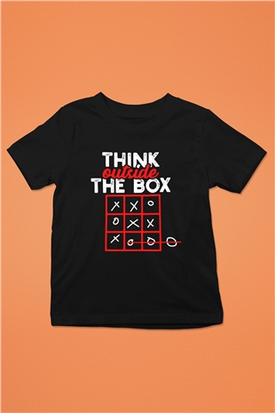 Think Outside Box Baskılı Unisex Siyah  Çocuk Tişört