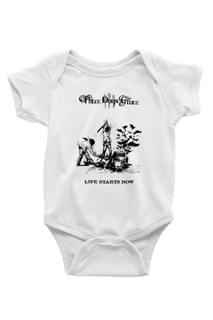 Three Days Grace Baskılı Beyaz Unisex Bebek Body - Zıbın