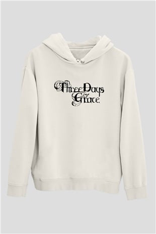 Three Days Grace Beyaz Unisex Kapşonlu Sweatshirt