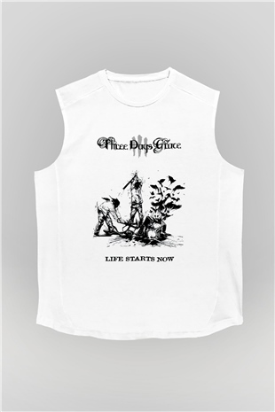 Three Days Grace Beyaz Unisex Kolsuz Tişört
