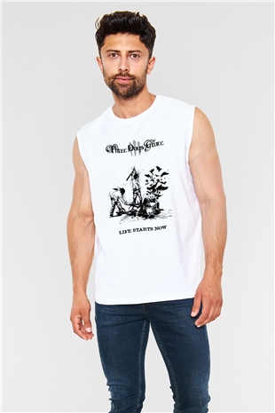Three Days Grace Beyaz Unisex Kolsuz Tişört