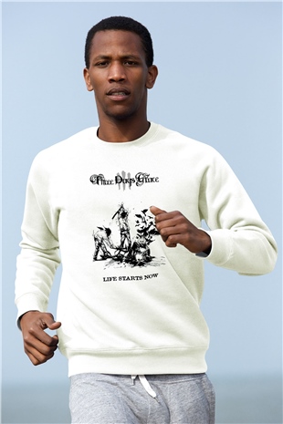 Three Days Grace Beyaz Unisex Sweatshirt
