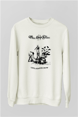 Three Days Grace Beyaz Unisex Sweatshirt