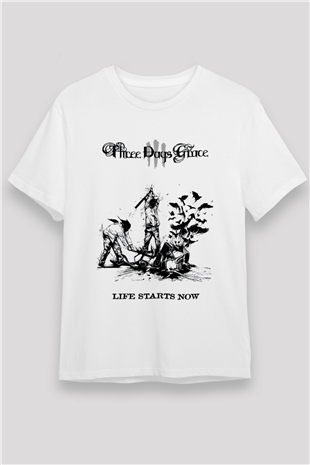 Three Days Grace Beyaz Unisex Tişört T-Shirt - TişörtFabrikası