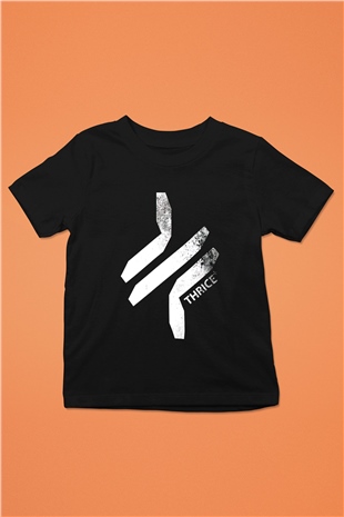 Thrice Baskılı Siyah Unisex Çocuk Tişört