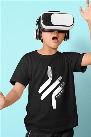 Thrice Baskılı Siyah Unisex Çocuk Tişört