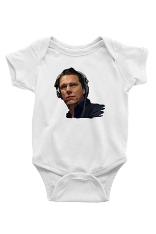 Tiesto Baskılı Beyaz Unisex Bebek Body - Zıbın