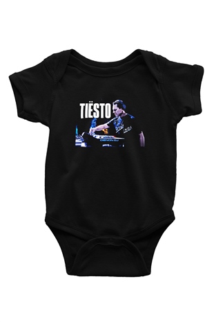 Tiesto Baskılı Siyah Bebek Body - Zıbın