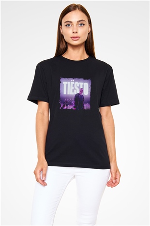 Tiesto Baskılı Unisex Siyah Tişört