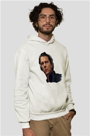 Tiesto Beyaz Unisex Kapşonlu Sweatshirt