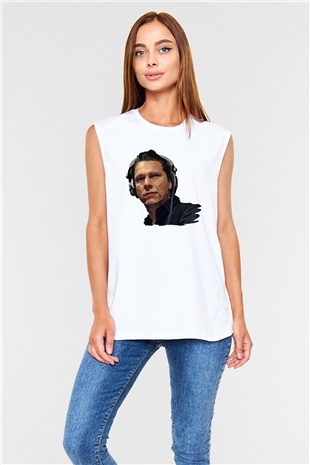 Tiesto Beyaz Unisex Kolsuz Tişört
