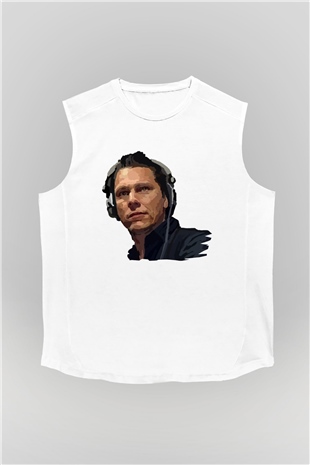 Tiesto Beyaz Unisex Kolsuz Tişört