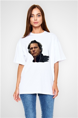 Tiesto Beyaz Unisex Oversize Tişört T-Shirt