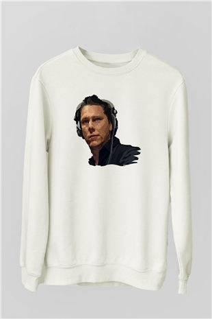 Tiesto Beyaz Unisex Sweatshirt