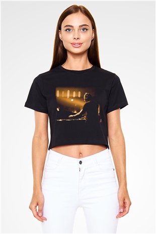 Tiesto Siyah Crop Top Tişört