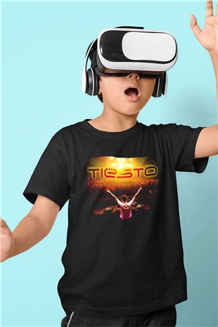Tiesto Siyah Unisex Çocuk Tişört