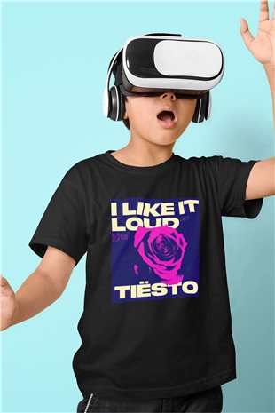 Tiesto Siyah Unisex Çocuk Tişört