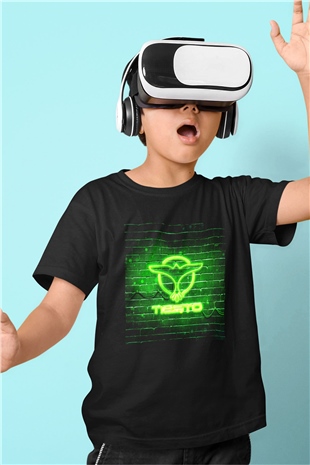 Tiesto Siyah Unisex Çocuk Tişört
