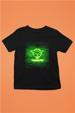 Tiesto Siyah Unisex Çocuk Tişört