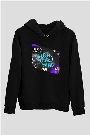 Tiesto Siyah Unisex Kapüşonlu Sweatshirt