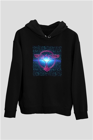 Tiesto Siyah Unisex Kapüşonlu Sweatshirt