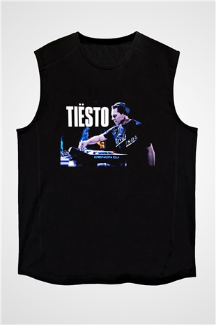 Tiesto Siyah Unisex Kolsuz Tişört