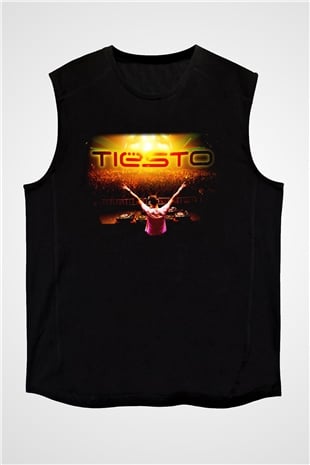 Tiesto Siyah Unisex Kolsuz Tişört