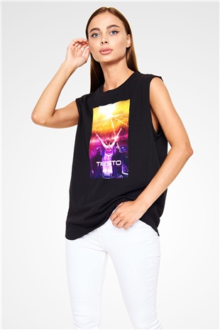 Tiesto Siyah Unisex Kolsuz Tişört