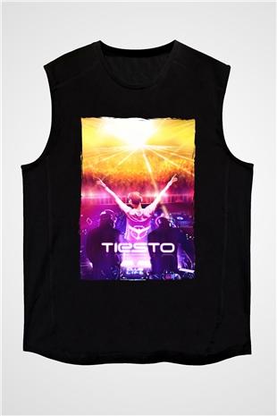 Tiesto Siyah Unisex Kolsuz Tişört