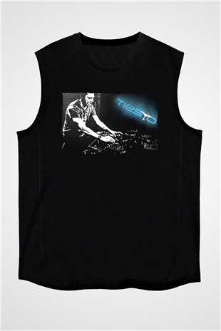 Tiesto Siyah Unisex Kolsuz Tişört