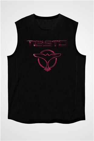 Tiesto Siyah Unisex Kolsuz Tişört
