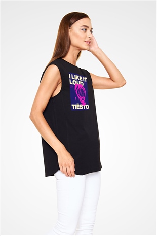 Tiesto Siyah Unisex Kolsuz Tişört