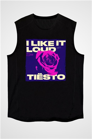 Tiesto Siyah Unisex Kolsuz Tişört