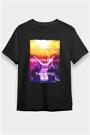 Tiesto Siyah Unisex Tişört T-Shirt - TişörtFabrikası