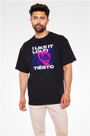 Tiesto Siyah Oversize Tişört Oversize T-shirt - TişörtFabrikası