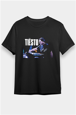 Tiesto Siyah Unisex Tişört T-Shirt - TişörtFabrikası